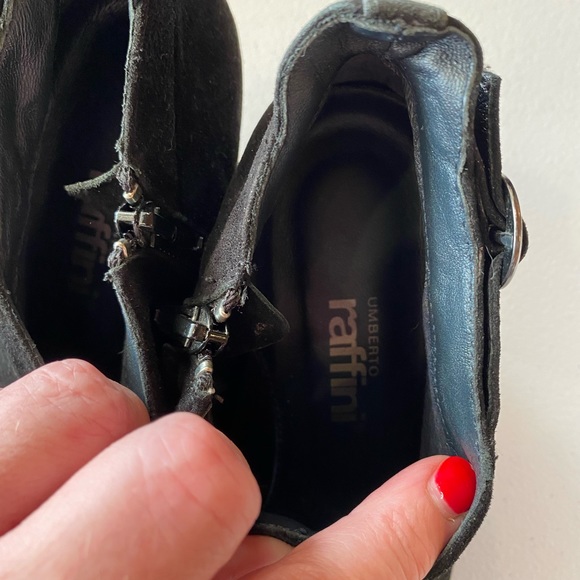 Umberto Raffini Black Suede Heeled Boots Size 38 - Picture 3 of 6